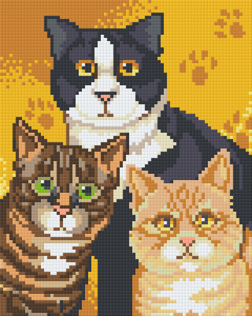 Three Cats Four [4] Baseplate Pixelhobby Mini Mosaic Art Kit image 0
